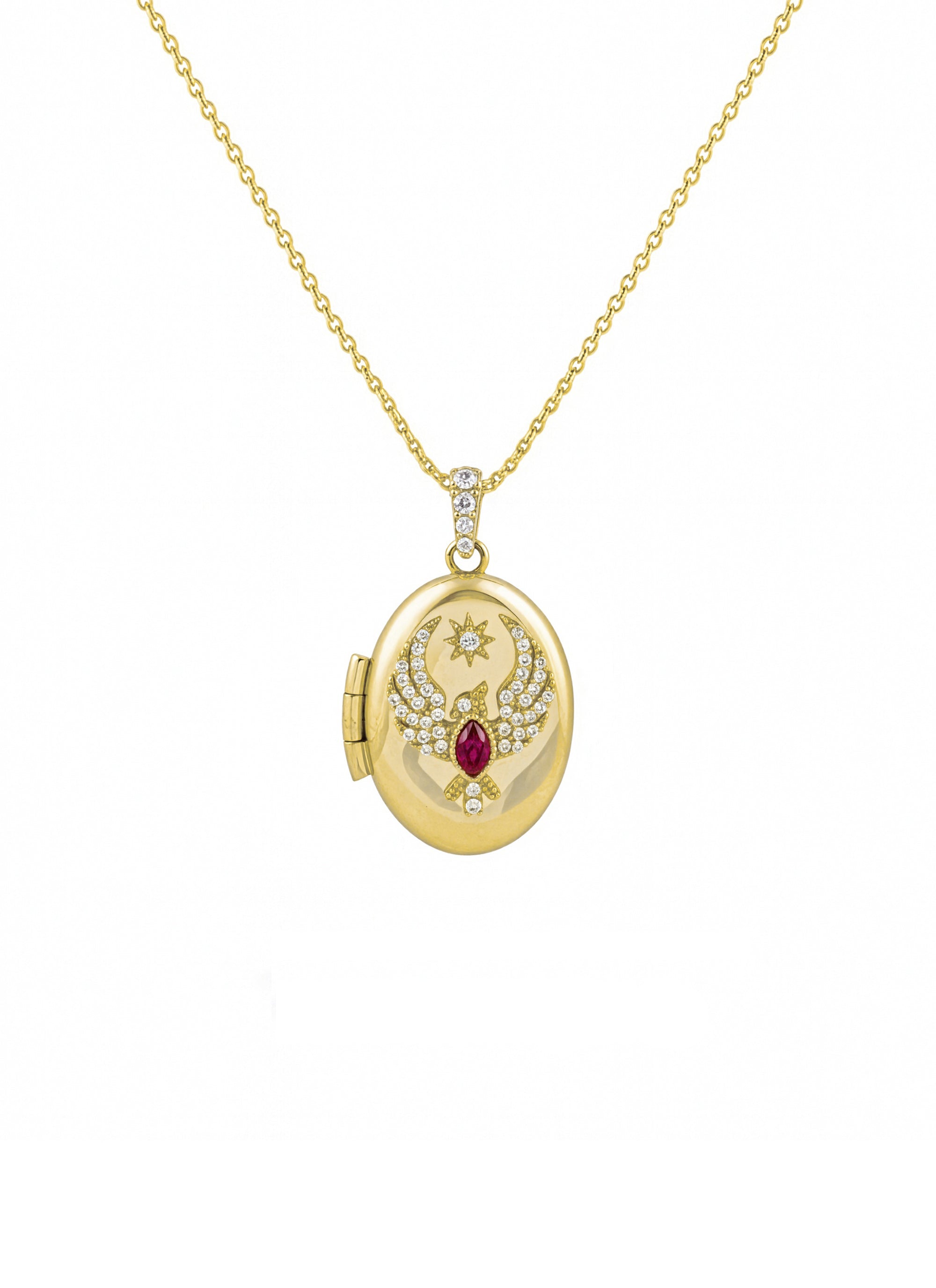 ANKA KUŞU İÇİ AÇILAN ALTIN KOLYE