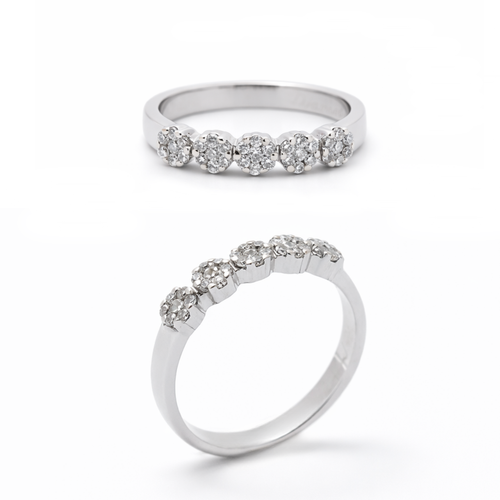 Galeri görünümünde 1 numaralı görseli yükle. BEŞ TAŞ PIRLANTA YÜZÜK