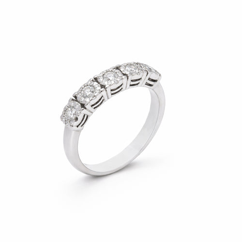 Load image 1 in gallery view. BEŞ TAŞ PIRLANTA YÜZÜK