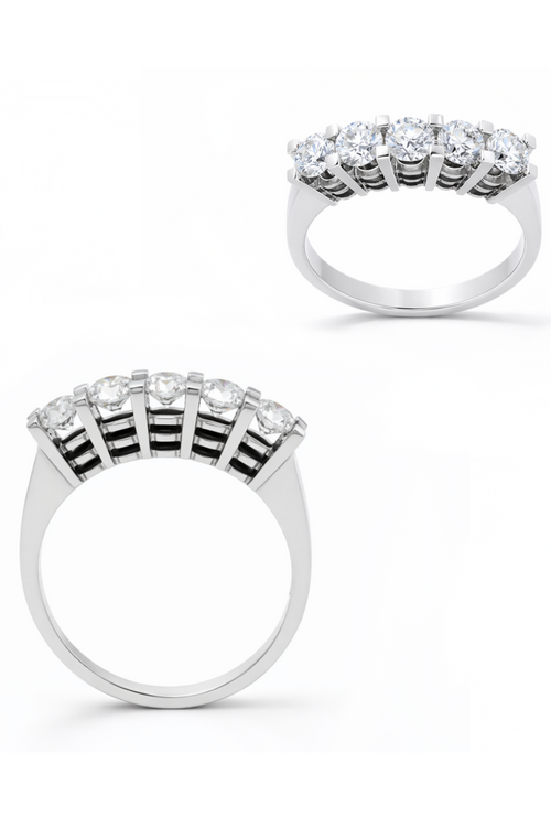 Load image 1 in gallery view. BEŞ TAŞ PIRLANTA YÜZÜK