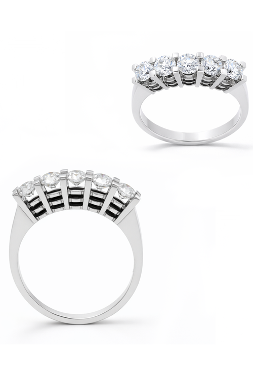 Load image 1 in gallery view. BEŞ TAŞ PIRLANTA YÜZÜK