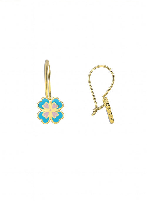 Load image 1 in gallery view. ÇİÇEK  ALTIN  ÇOCUK KÜPE