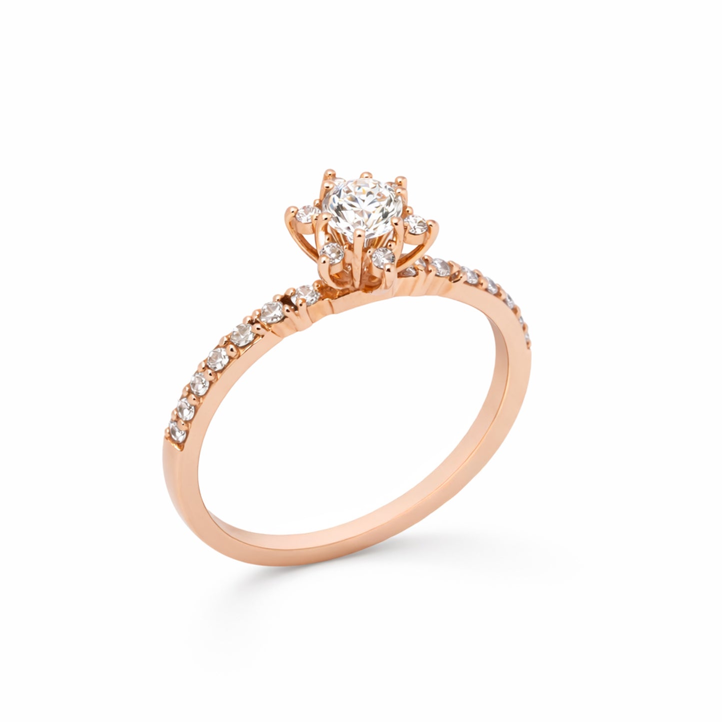 ÇİÇEK TEK TAŞ  PIRLANTA YÜZÜK