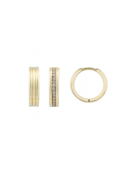 Load image 1 in gallery view. ÇİFT TARAFLI HALKA ALTIN KÜPE