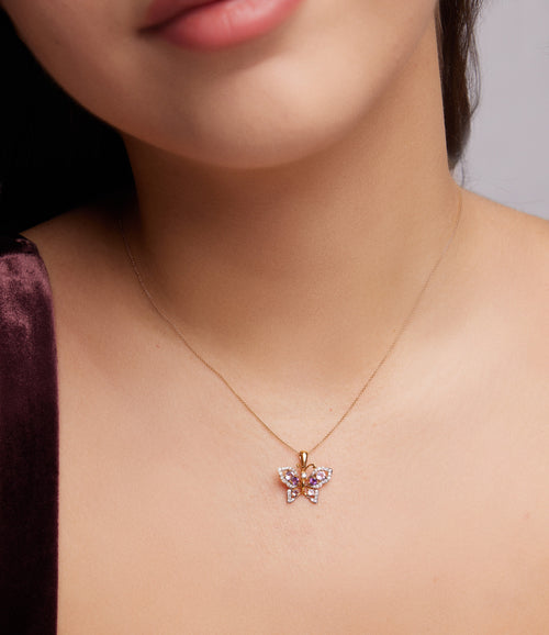 Load image 1 in gallery view. KELEBEK PIRLANTA KOLYE