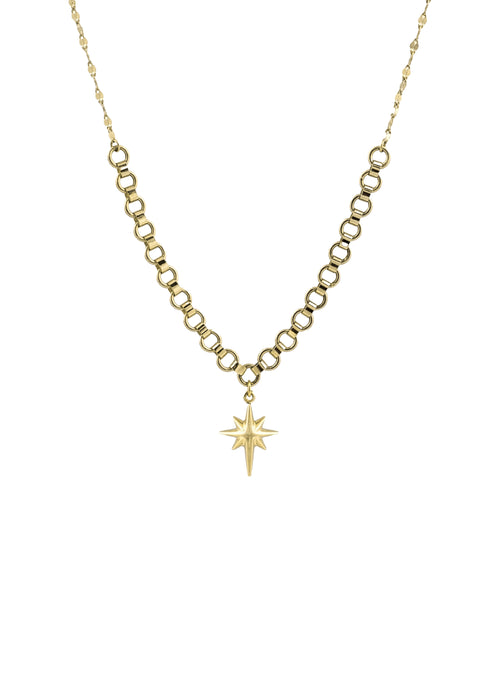 Galeri görünümünde 1 numaralı görseli yükle. KUTUP YILDIZI ALTIN KOLYE