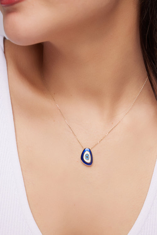 Load image 1 in gallery view. NAZAR BONCUKLU ALTIN KOLYE