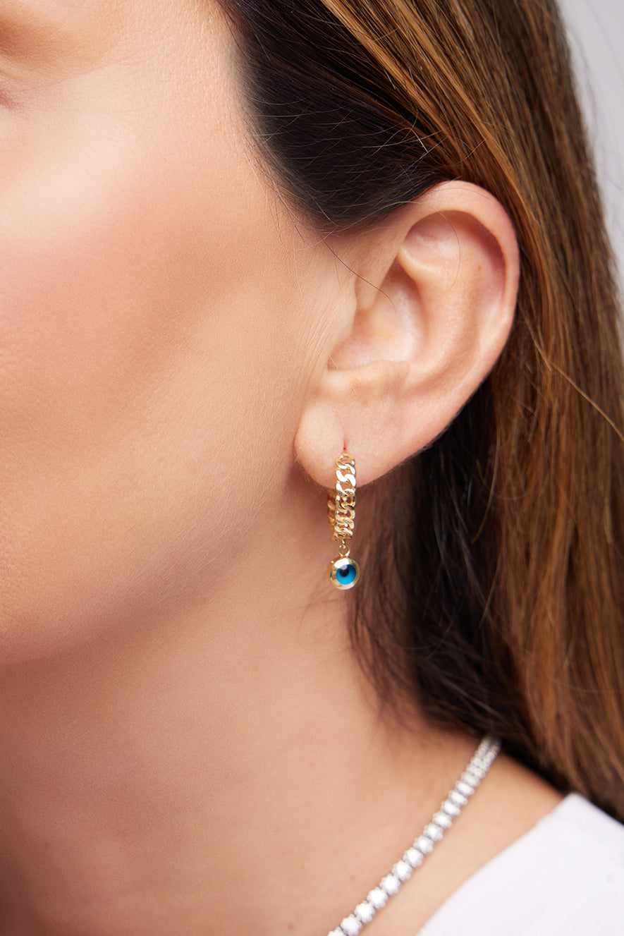 NAZAR BONCUKLU HALKA ALTIN KÜPE