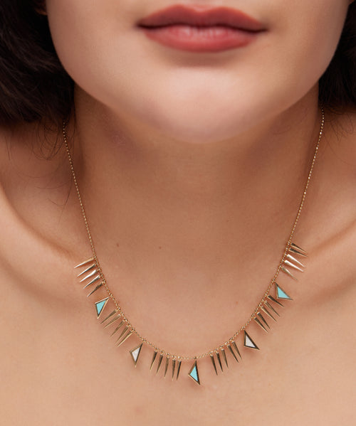 Load image 1 in gallery view. RENKLİ ALTIN KOLYE