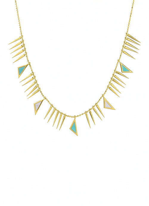 Load image 1 in gallery view. RENKLİ ALTIN KOLYE