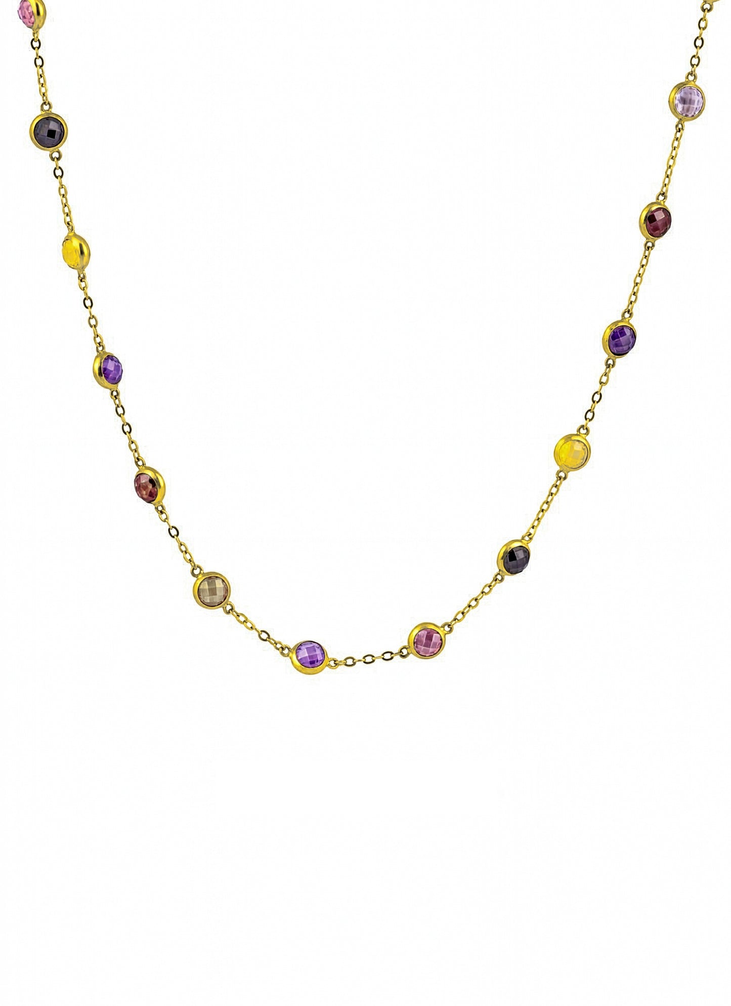 RENKLİ TAŞLI ALTIN KOLYE