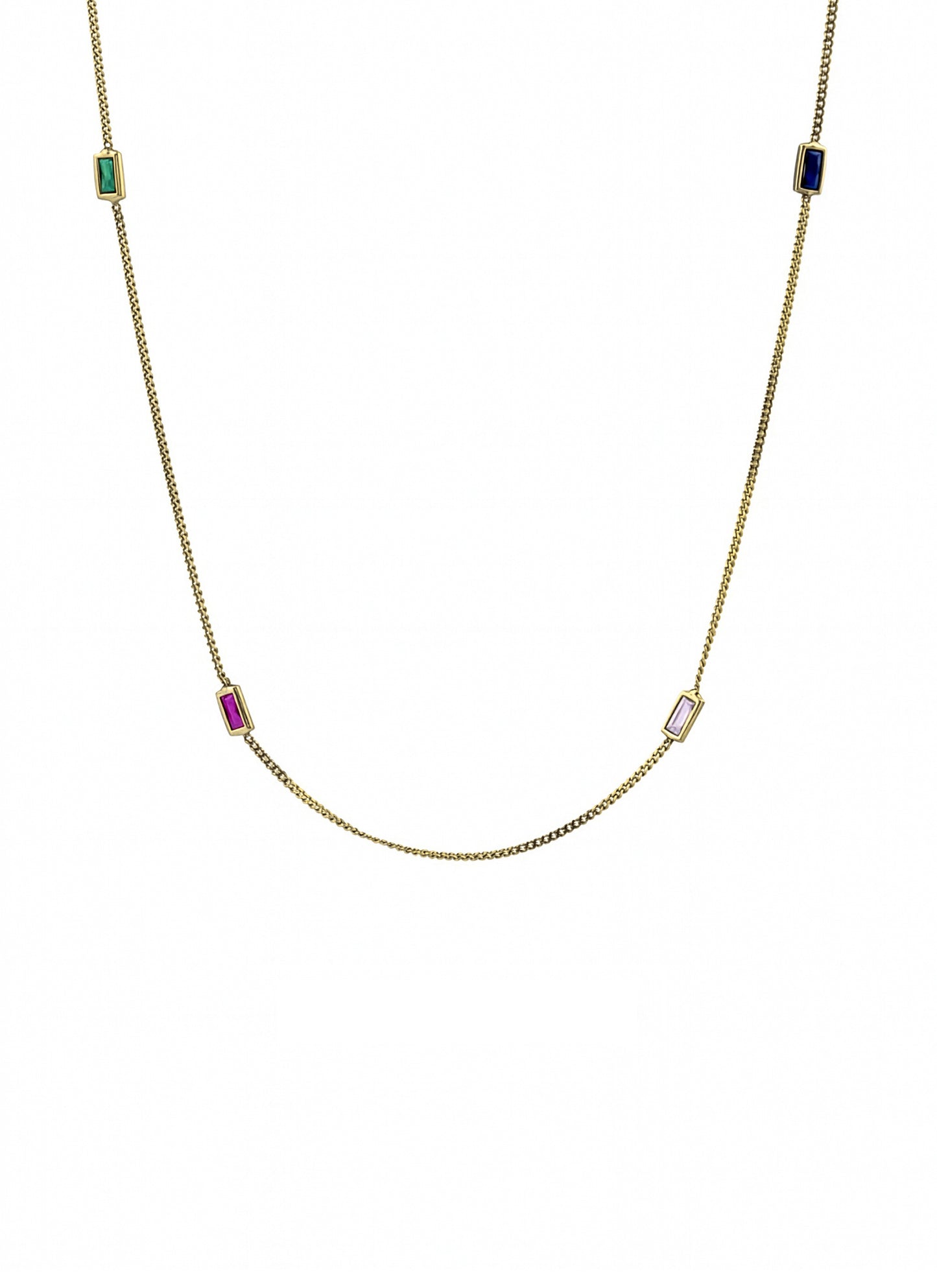 RENKLİ TAŞLI ALTIN KOLYE