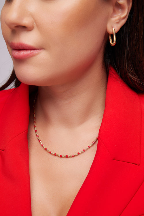 Load image 1 in gallery view. RENKLİ TAŞLI ALTIN KOLYE