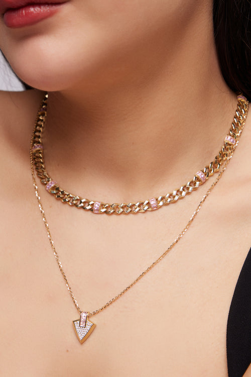 Load image 1 in gallery view. RENKLİ TAŞLI ALTIN KOLYE