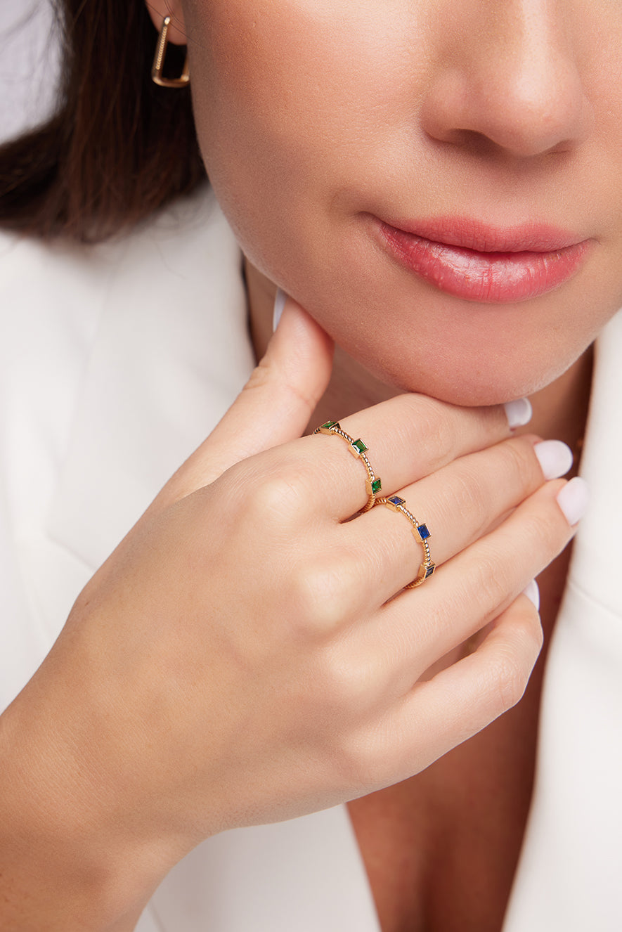 RENKLİ TAŞLI ALTIN YÜZÜK