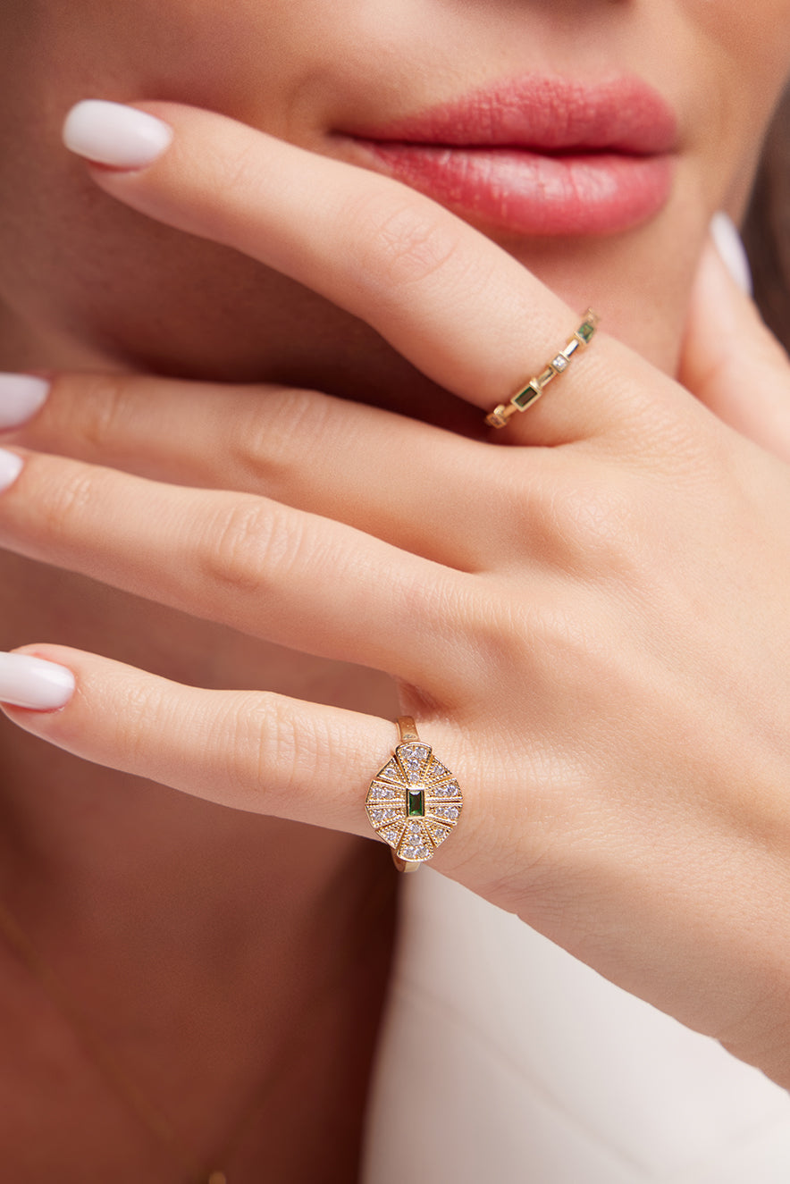 RENKLİ TAŞLI ALTIN YÜZÜK