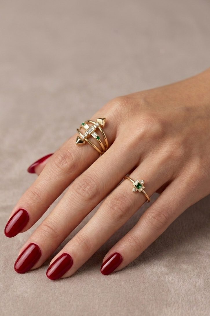 RENKLİ TAŞLI ALTIN YÜZÜK