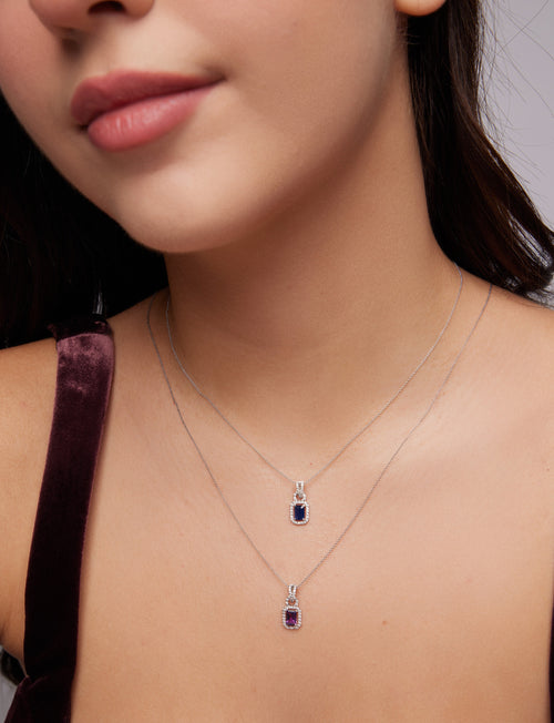 Galeri görünümünde 1 numaralı görseli yükle. SAFİRLİ PIRLANTA KOLYE