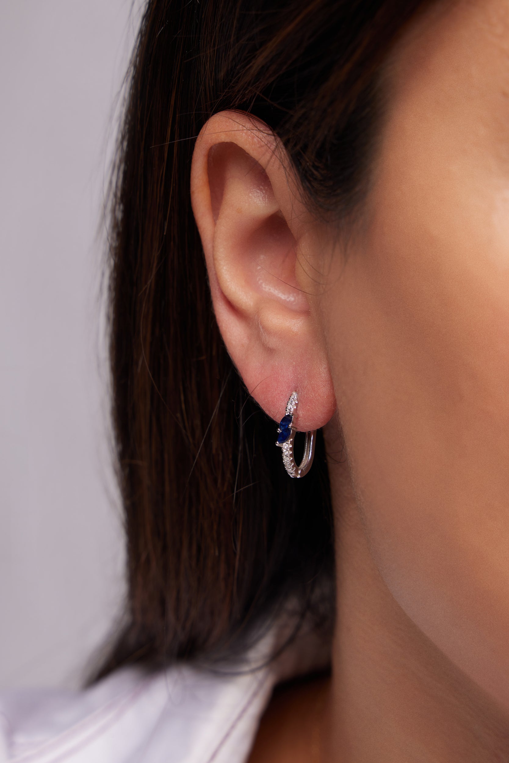 SAFİRLİ PIRLANTA KÜPE