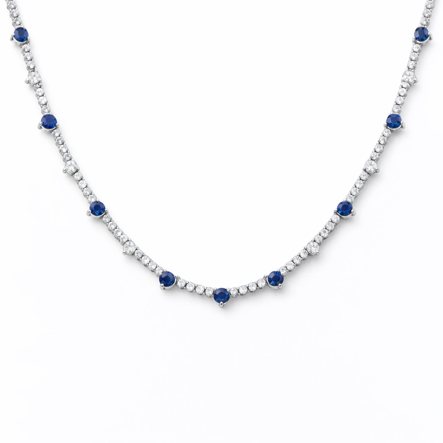 SAFİRLİ PIRLANTA TAKIM KOLYE