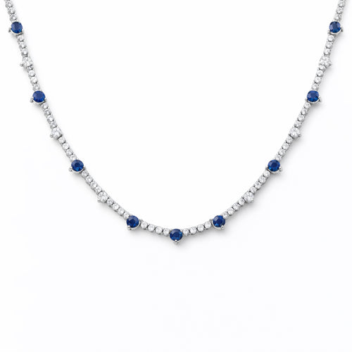 Galeri görünümünde 1 numaralı görseli yükle. SAFİRLİ PIRLANTA TAKIM KOLYE