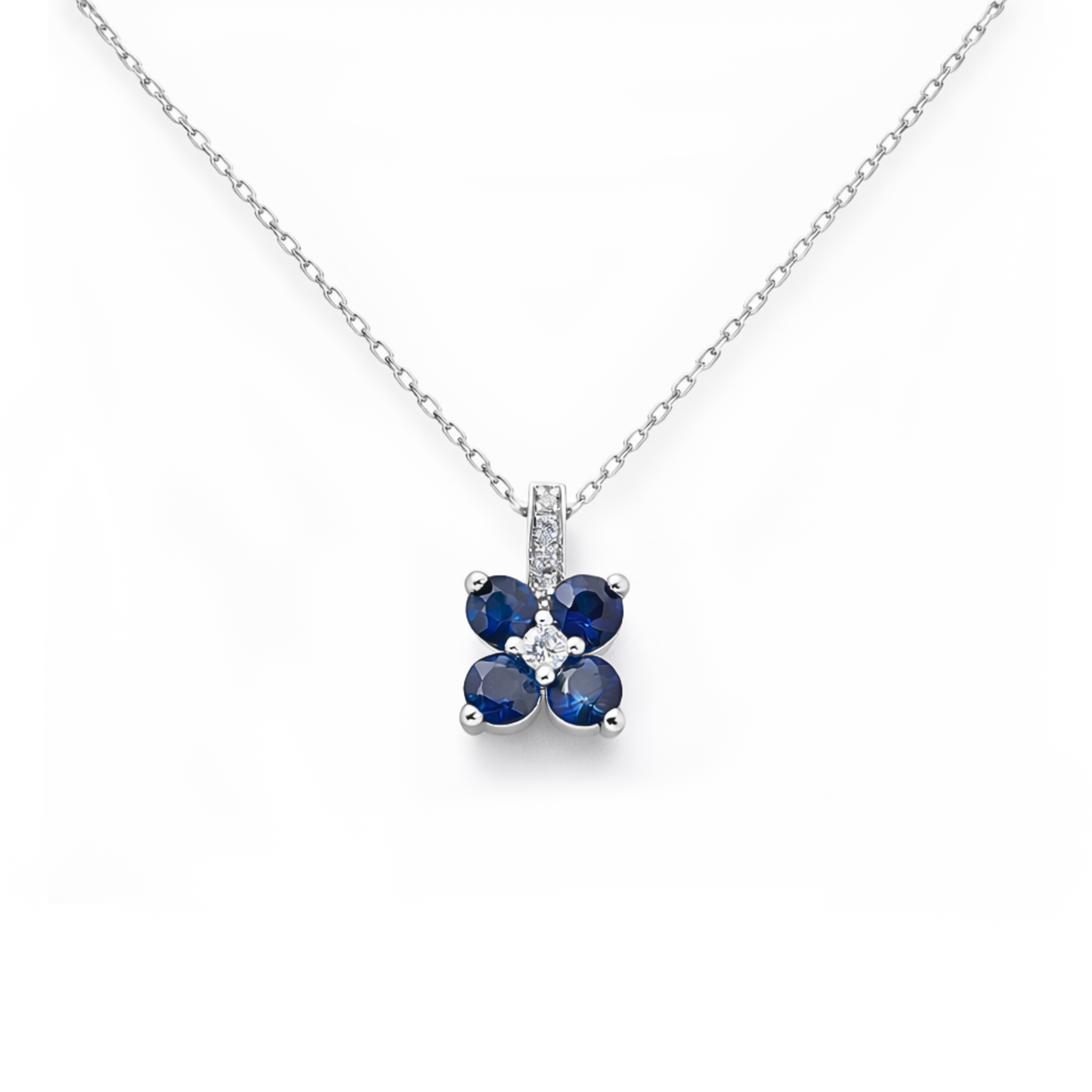 SAFİRLİ PIRLANTA TAKIM KOLYE