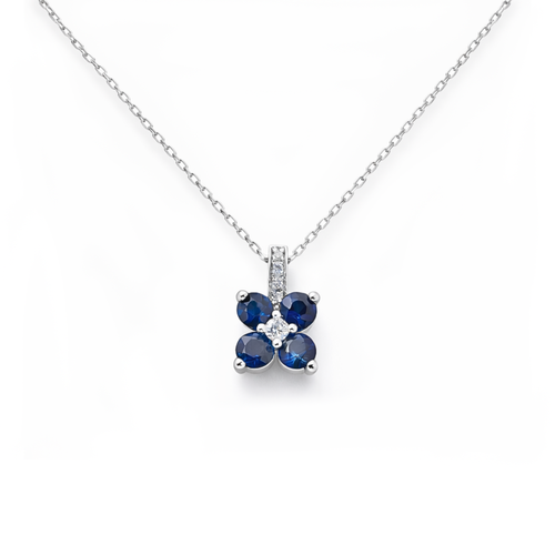 Galeri görünümünde 1 numaralı görseli yükle. SAFİRLİ PIRLANTA TAKIM KOLYE