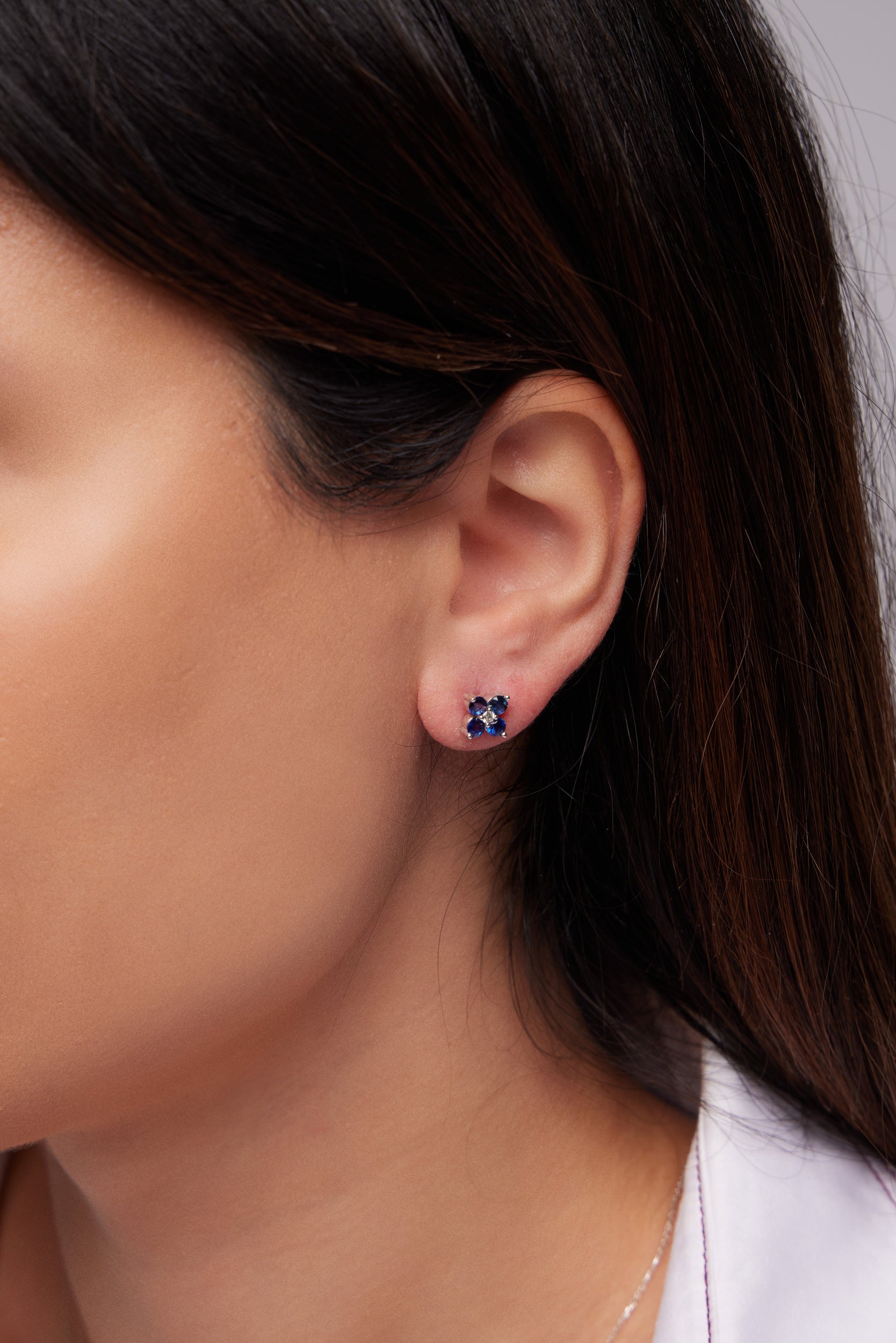 SAFİRLİ PIRLANTA TAKIM KÜPE