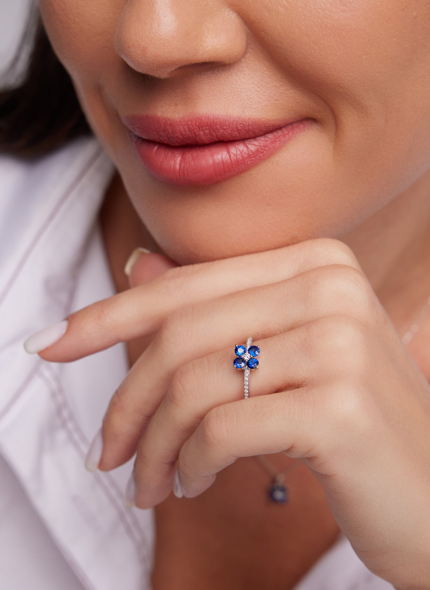 SAFİRLİ PIRLANTA TAKIM YÜZÜK