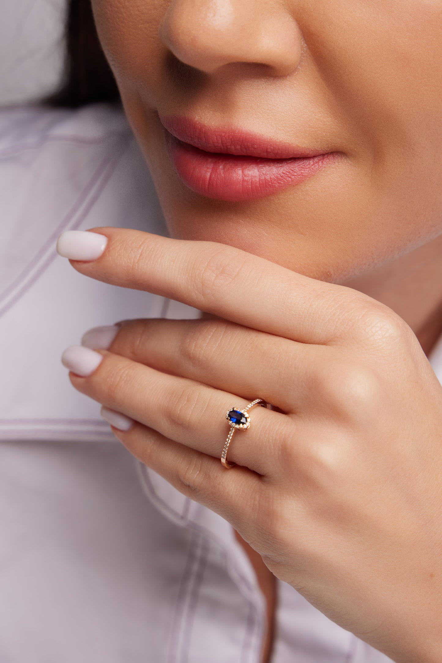 SAFİRLİ  PIRLANTA YÜZÜK