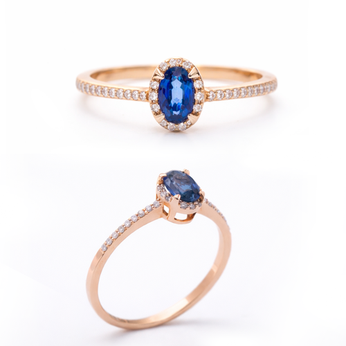 Galeri görünümünde 1 numaralı görseli yükle. SAFİRLİ  PIRLANTA YÜZÜK