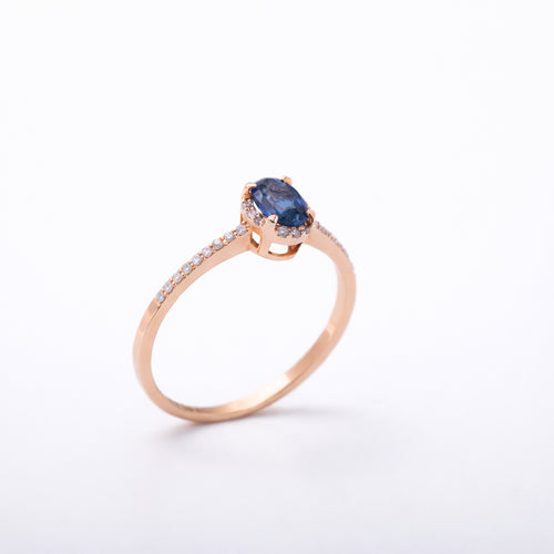 Galeri görünümünde 1 numaralı görseli yükle. SAFİRLİ  PIRLANTA YÜZÜK