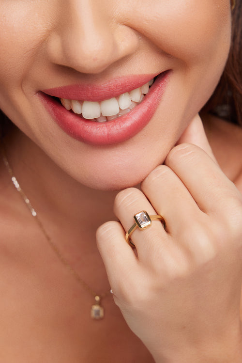 Galeri görünümünde 1 numaralı görseli yükle. TEK TAŞ ALTIN TAKIM YÜZÜK