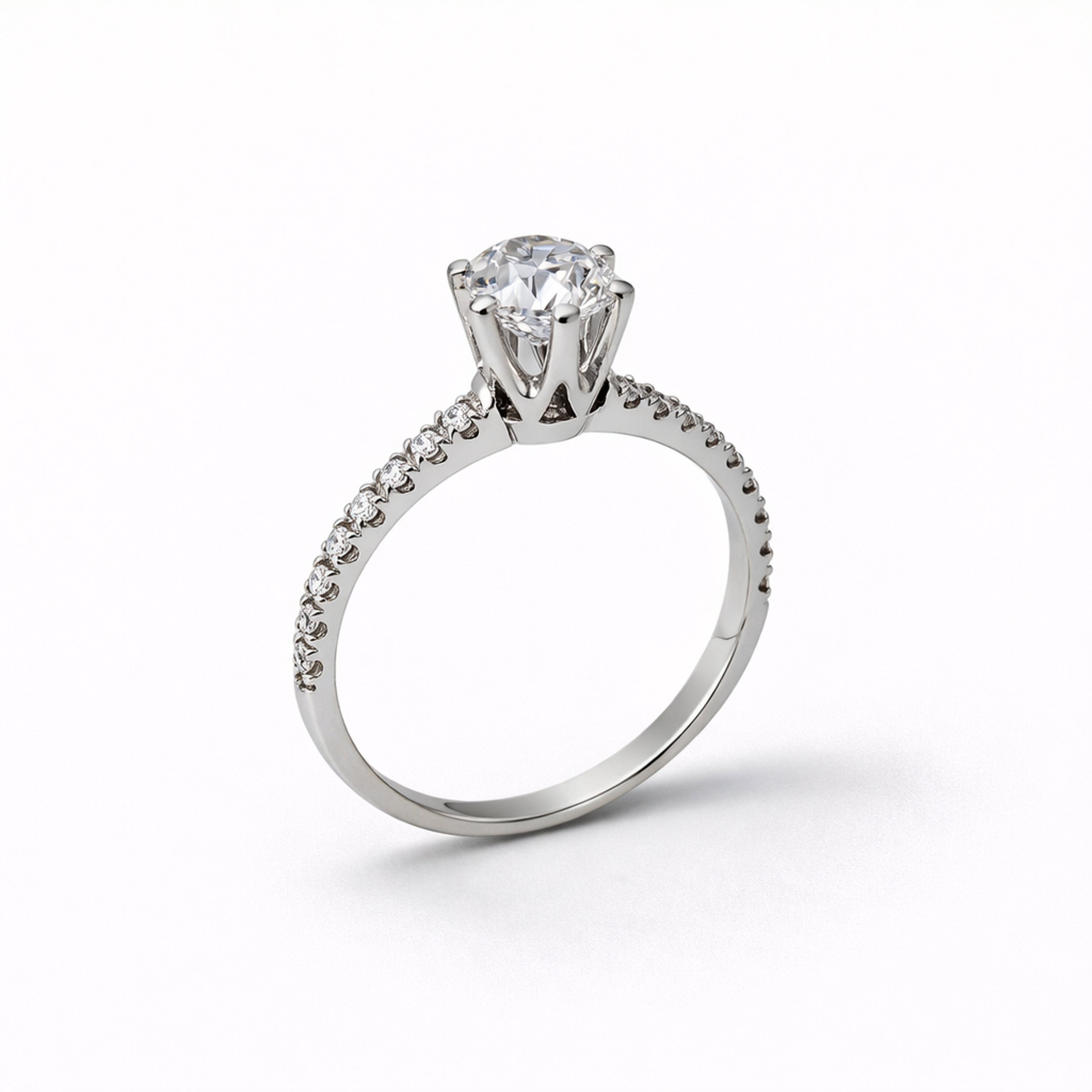 ÇİÇEK TEK TAŞ PIRLANTA YÜZÜK